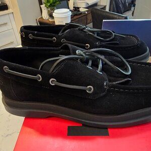 HUGO Chaol suede loafers black 50536224 US Mens Size 10 NEW HTF